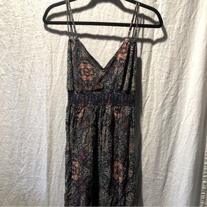 Papaya midi dress almost maxi spaghetti strap ruched empire waist pullon Dress M